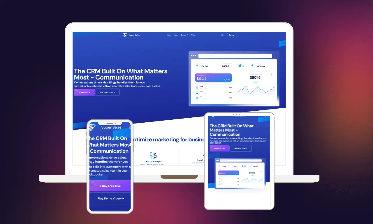 Supersales project – responsive website developed from Figma design